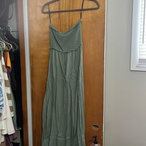 Forever21 Green Maxi Bandeau Dress